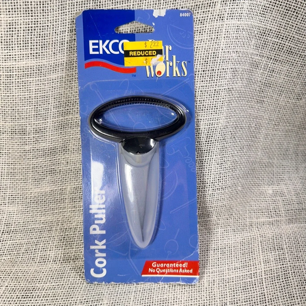 Vintage EKCO Bar Works Cork Puller‎ 1997 New Old Stock Two Prong Ah-So 84007